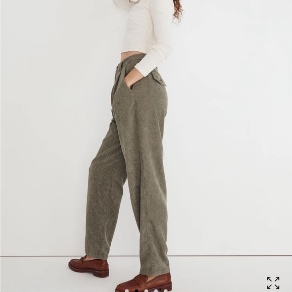 Madewell Corduroy High-Rise Tapered Pants in Distant Surplus - Size 8 - Picture 2 of 11